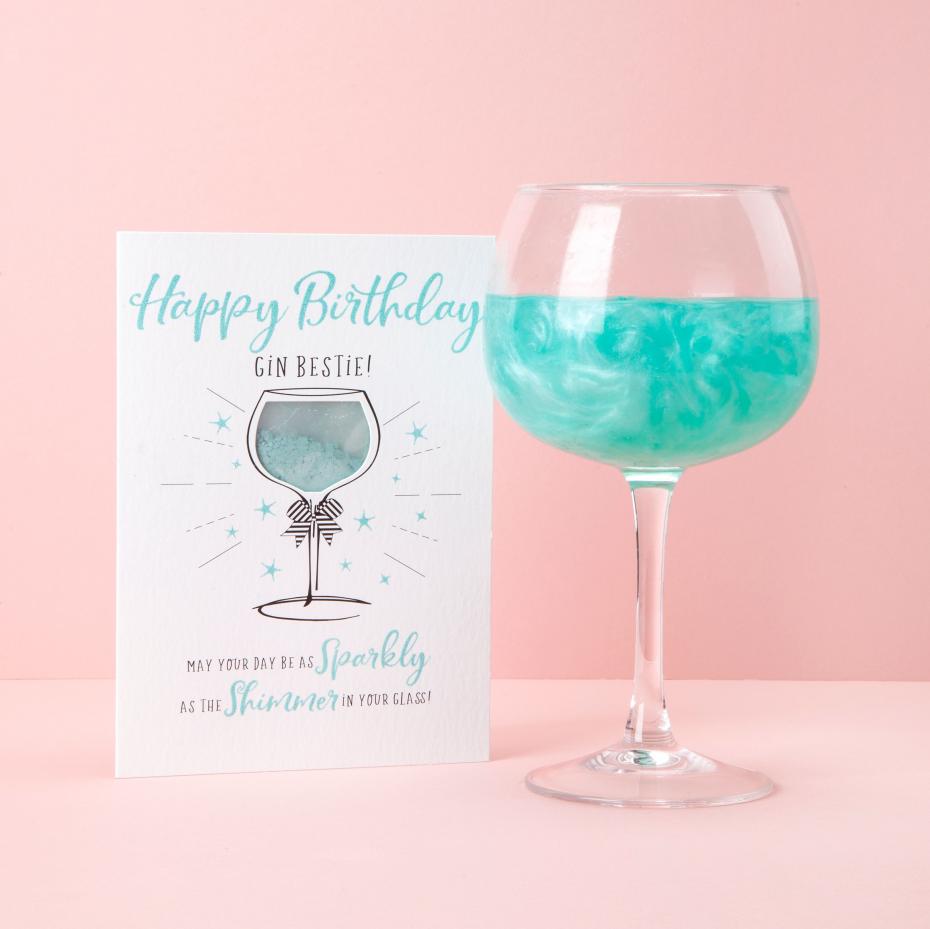 Happy Birthday gin bestie. May your day be as sparkly as the shimmer in your glass
